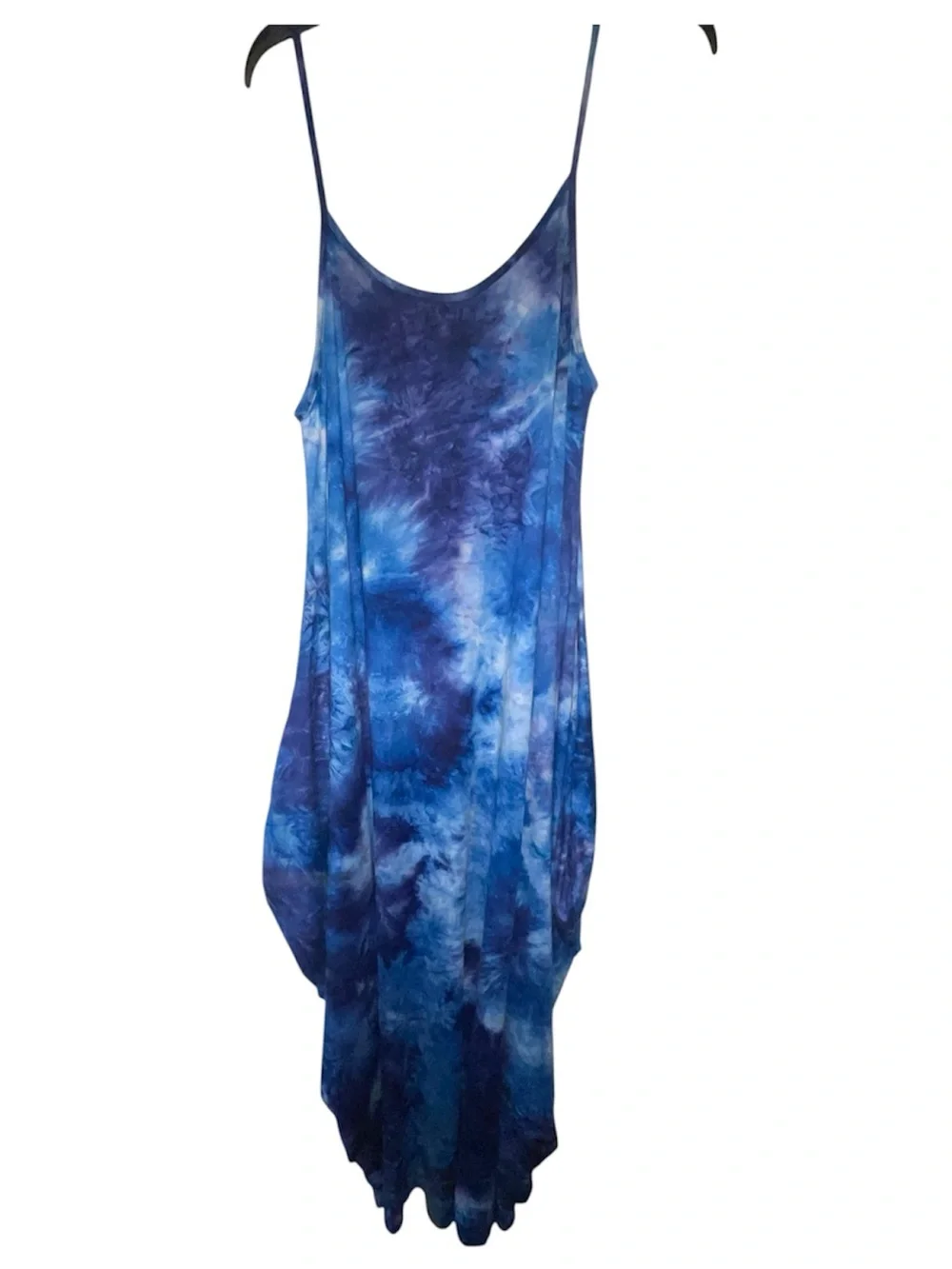 Plus Size Navy Tie-Dye Maxi Dress with Pockets - Picture 3 of 3